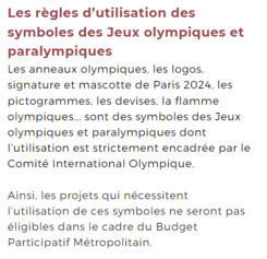 Règles d'utilisation des symboles des Jeux olympiques et paralympiques