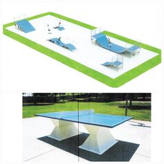 Espace skate-park et implantation de tables de tennis de table extérieures